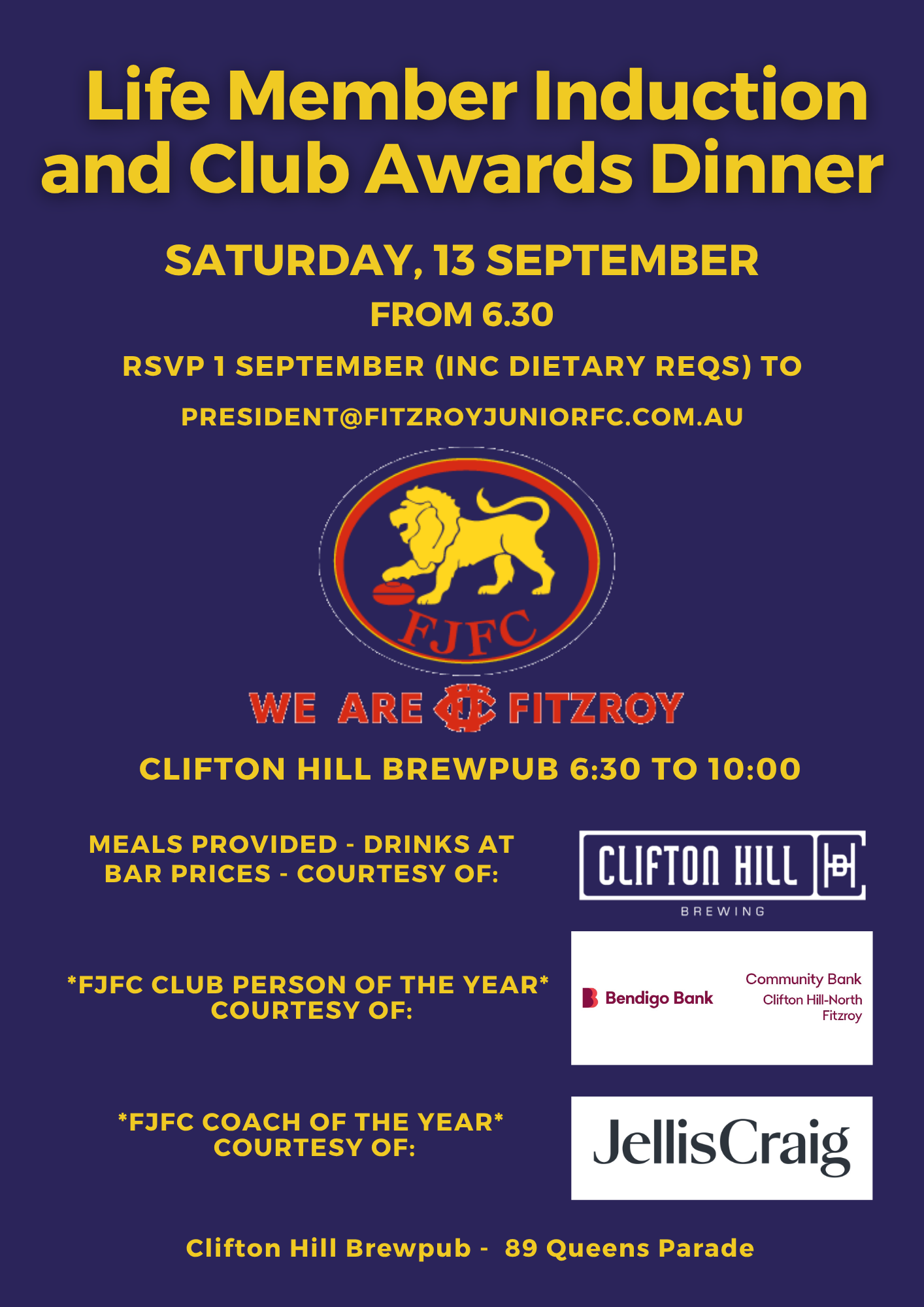 FJFC Life members 2025 invitation